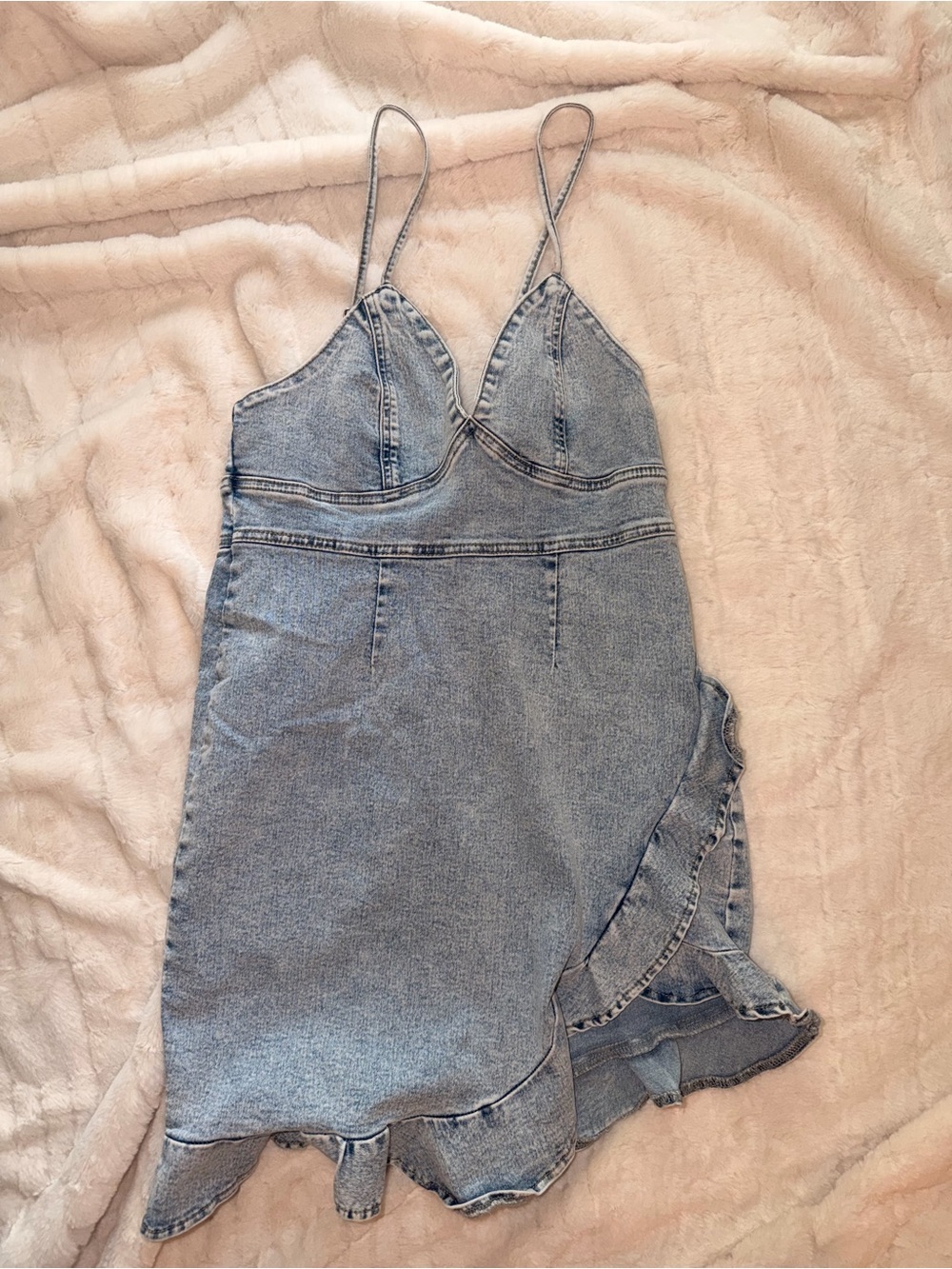 Women’s Jean Dress Spaghetti-Strap Denim - Light Blue